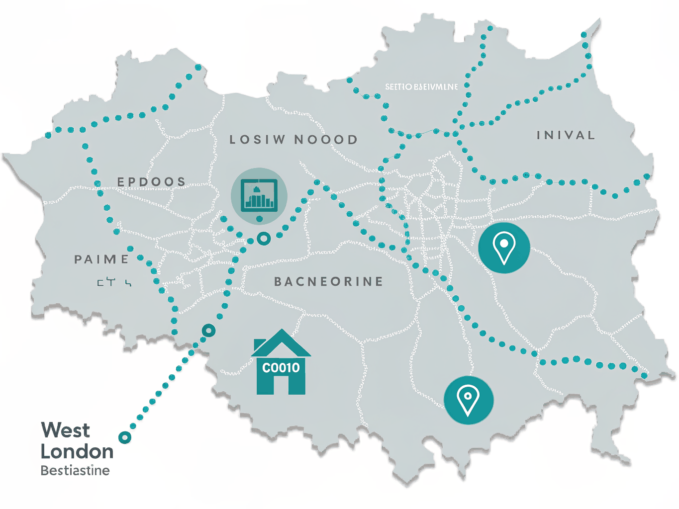 BMF Scaffolding service coverage map across South East England and Home Counties